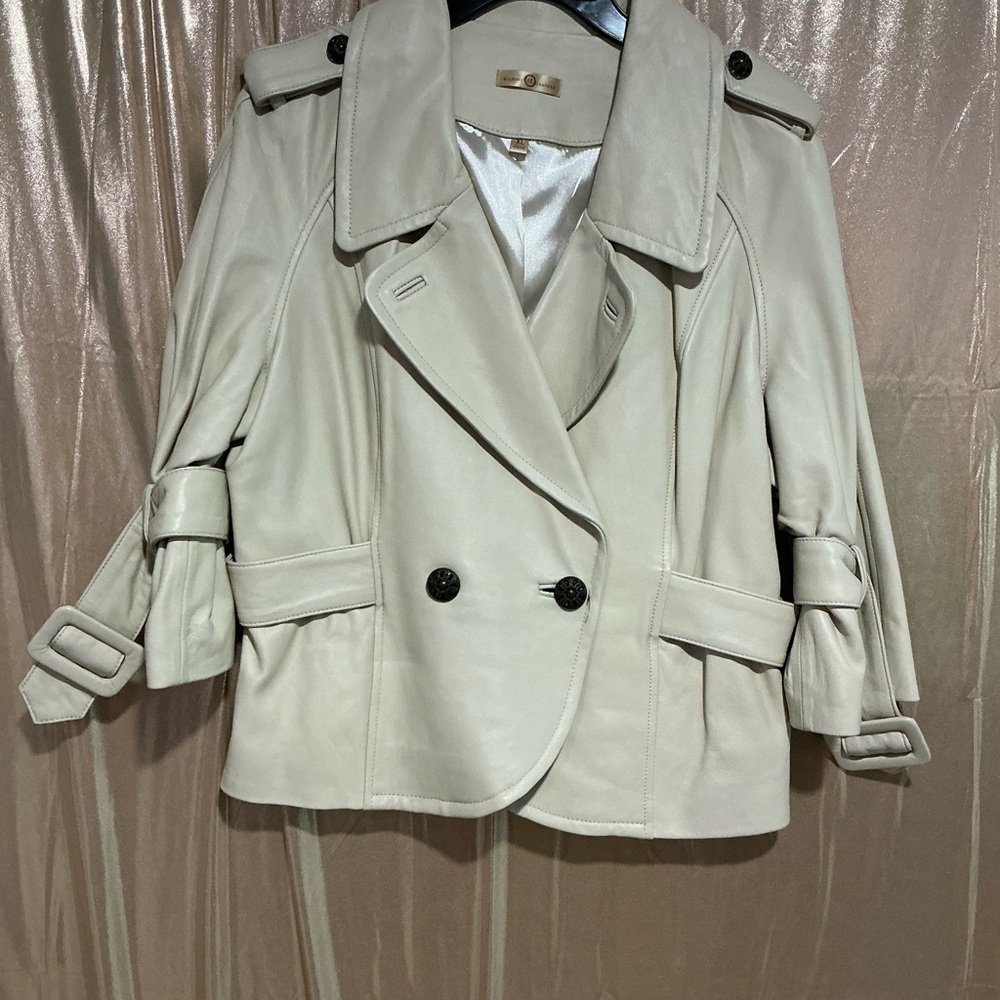 Wilsons Leather Cream Trench Coat